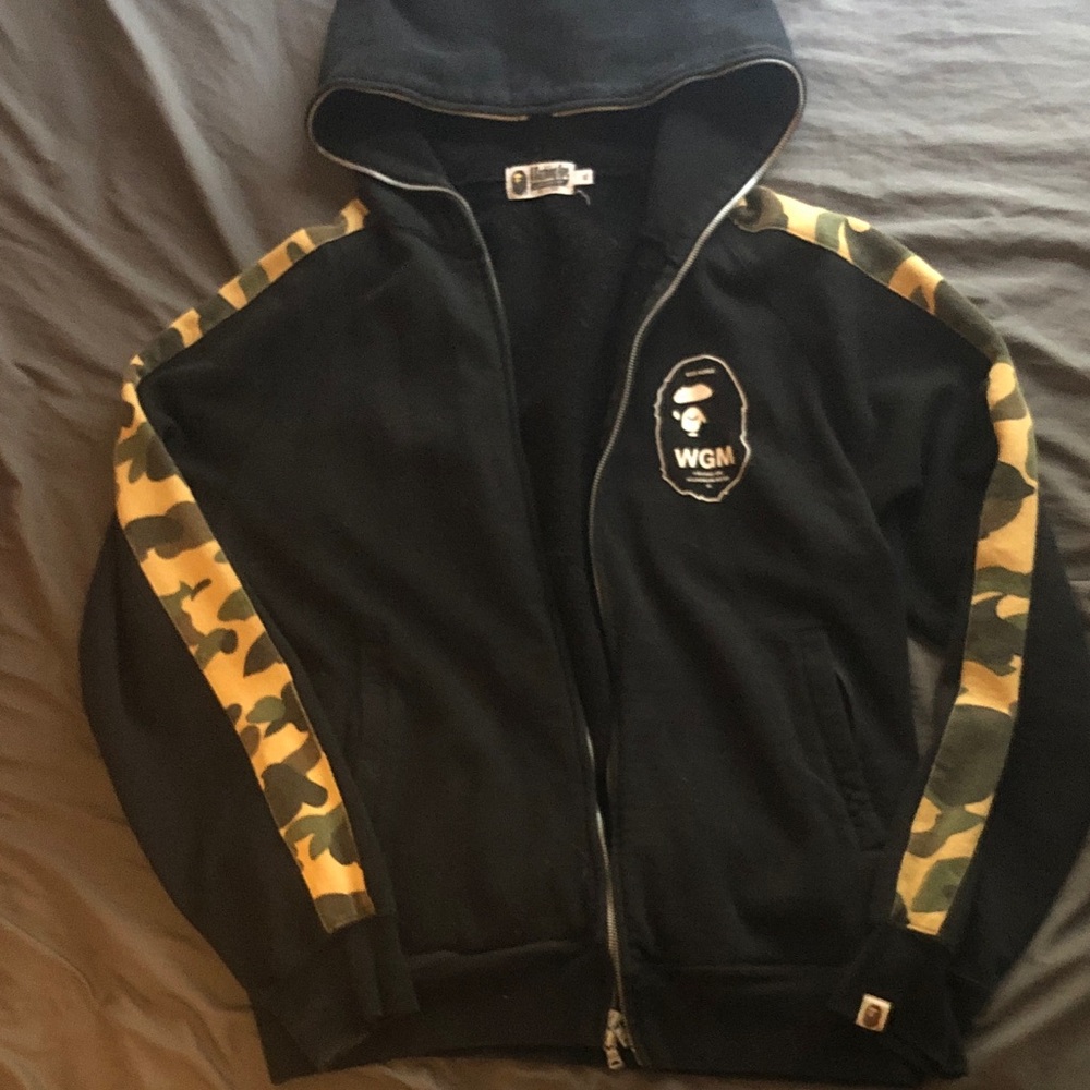 Bape Black and Camouflage Full Zip Jacket